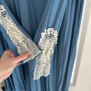 PinkBlush. Blue dress. 3x